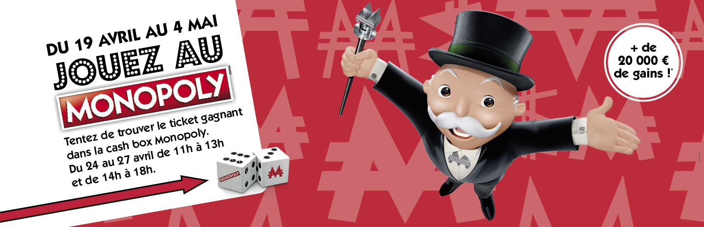 Du 19 avril au 4 mai, vous pourrez jouer au Monopoly des commerçants.
