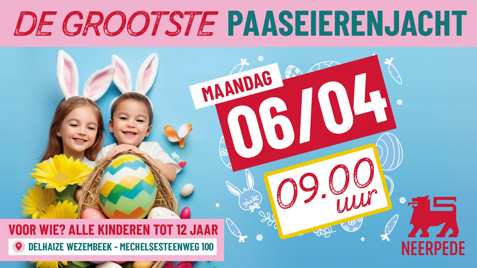 Delhaize Neerpede - De Grote Paaseierenzoektocht komt naar Anderlecht!